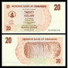 Zimbabwe, P-040, 20 dollars, 2006 - Billet de banque en vente sur Monnaies du Monde SHOP
