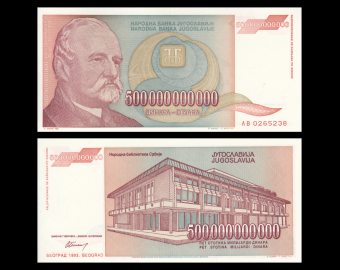 Yugoslavia, P-137, 500 000 000 000 dinara, 1993