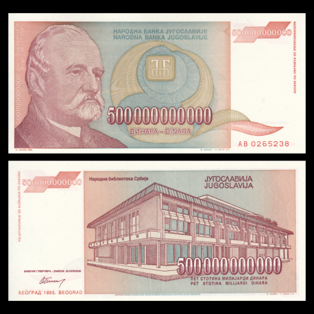 Yougoslavie, P-137, 500 000 000 000 dinara, 1993