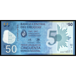 Uruguay, P-100, 50 pesos, 2017, polymère - Billet de banque en vente sur Monnaies du Monde SHOP