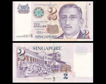 Singapour, P-45A, 2 dollars, 2005