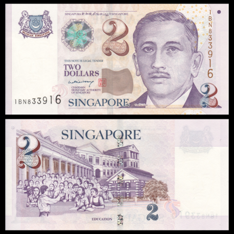 Singapore, P-45A, 2 dollars, 2005