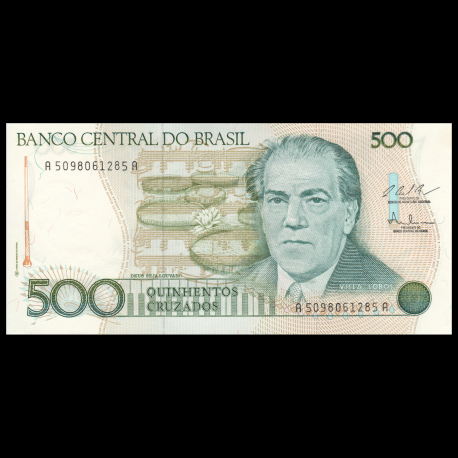 Brazil 500 Cruzados Banknote Brazilian Currency Note Paper Money