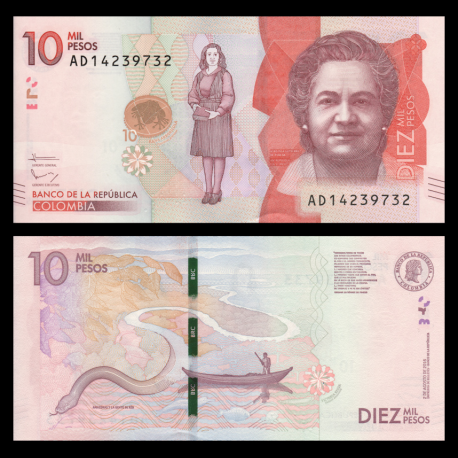 Colombie, P-460b, 10000 pesos, 2016