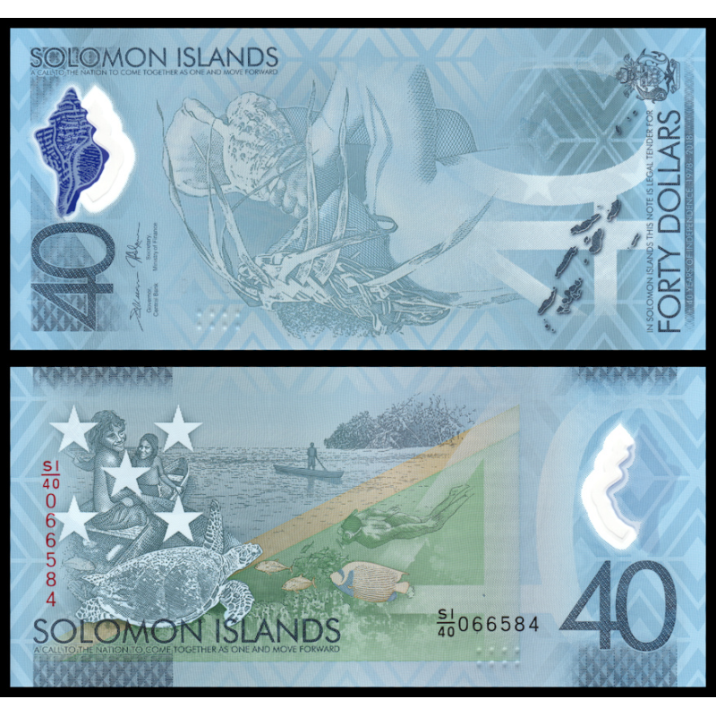 Salomon (iles), P-37, 40 dollars, 2018, polymère - Billet de banque en vente sur Monnaies du Monde SHOP