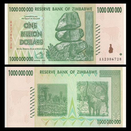 Zimbabwe, P-83, 1 milliard dollars, 2008