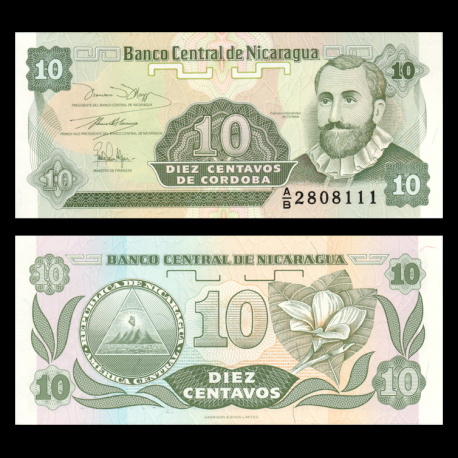 Nicaragua, P-169a, 10 centavos, 1991
