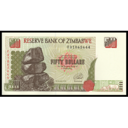 Zimbabwe, P-008, 50 dollars, 1994 - Billet de banque en vente sur Monnaies du Monde SHOP