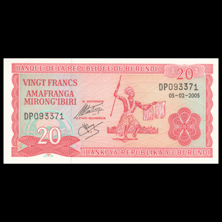 Burundi, p-27d, 20 francs, 2007