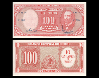 Chile, P-127c, 10 centimos de escudo, 1960-61
