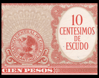 Chili, P-127c, 10 centimos de escudo, 1960-61
