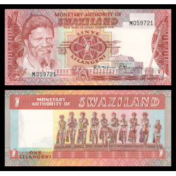 Swaziland, P-01, 1 lilangieni, 1974 - Billet de banque en vente sur Monnaies du Monde SHOP