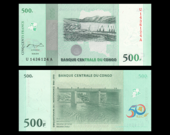 Congo, P-100, 500 francs, 2010