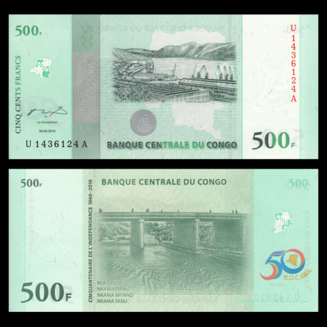 Congo, P-100, 500 francs, 2010
