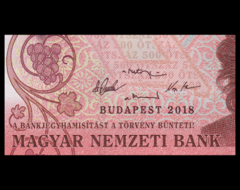 Hongrie, P-202a, 500 forint, 2018