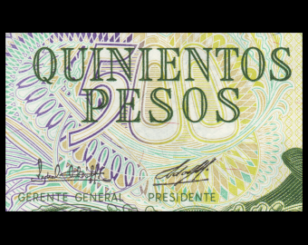 Argentine, P-303a3, 500 pesos, 1982