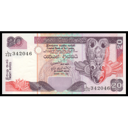 Sri Lanka, P-109e, 20 roupies, 2006 - Billet de banque en vente sur Monnaies du Monde SHOP