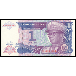 Zaire, P-52, 1 nouveau zaire, 1993 - Billet de banque en vente sur Monnaies du Monde SHOP