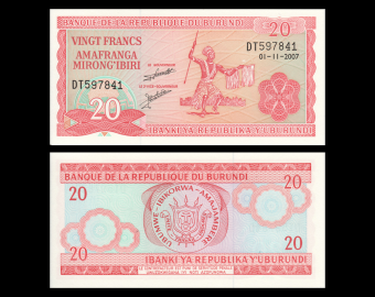 Burundi, P-27d4, 20 francs, 2007