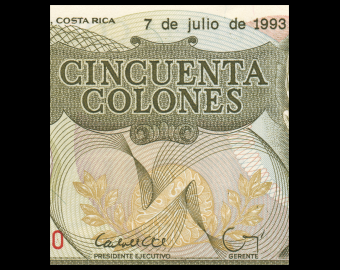 Costa Rica, P-257e, 50 colones, 1993