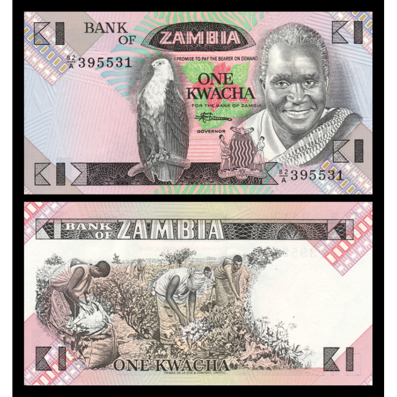 Zambie, P-23b, 1 kwacha, 1980 - Billet de banque en vente sur Monnaies du Monde SHOP