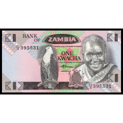Zambie, P-23b, 1 kwacha, 1980 - Billet de banque en vente sur Monnaies du Monde SHOP