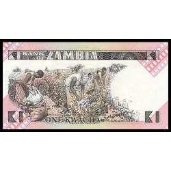Zambie, P-23b, 1 kwacha, 1980 - Billet de banque en vente sur Monnaies du Monde SHOP