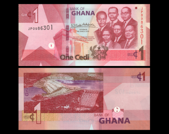 Ghana, P-45, 1 cedi, 2019
