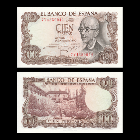 Espagne, P-152a, 100 pesetas, 1970