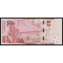 Bahamas, p-w78, 3 dollars, 2019 - Billet de banque en vente sur Monnaies du Monde SHOP