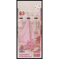 Bahamas, p-w78, 3 dollars, 2019 - Billet de banque en vente sur Monnaies du Monde SHOP
