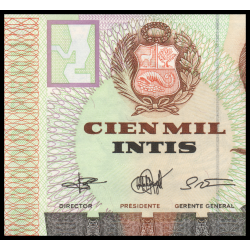 Pérou, P-145, 100 000 intis, 1989 - Billet de banque en vente sur Monnaies du Monde SHOP