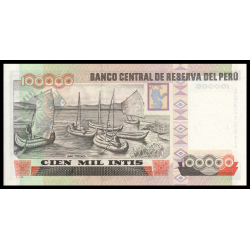 Pérou, P-145, 100 000 intis, 1989 - Billet de banque en vente sur Monnaies du Monde SHOP