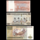 Lot 3 banknotes of 500 : Madagascar-Rwanda-Peru
