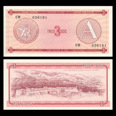 C, P-FX02, 3 pesos, 1985