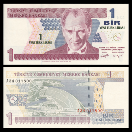 Turkey, P-216, 1yeni lira, 2005