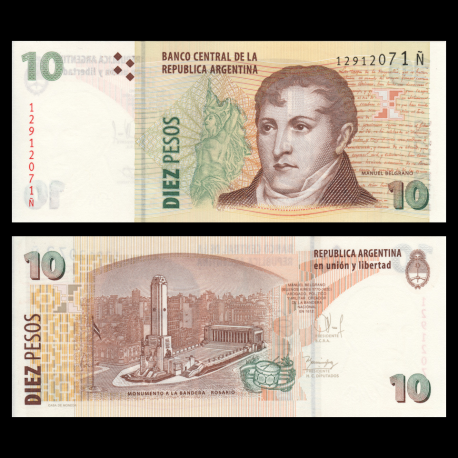 Argentine, P-354b, 10 pesos, 2003