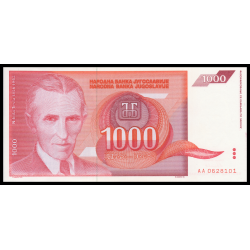 Yougoslavie, P-114, 1 000 dinara, 1992 - Billet de banque en vente sur Monnaies du Monde SHOP