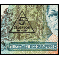 Brésil, P-217b, 5 cruzados novos, 1989 - Billet de banque en vente sur Monnaies du Monde SHOP