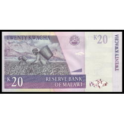Malawi, P-52d, 20 kwacha, 2009 - Billet de banque en vente sur Monnaies du Monde SHOP