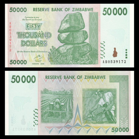 Zimbabwe, P-74a, 50 000 dollars, 2008