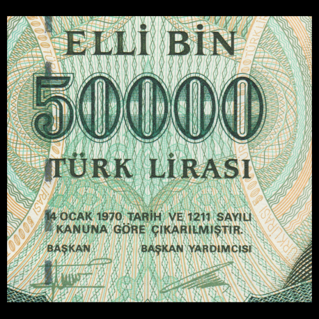 TURKEY 50000 50,000 LIRA 1995 P 204 UNC 