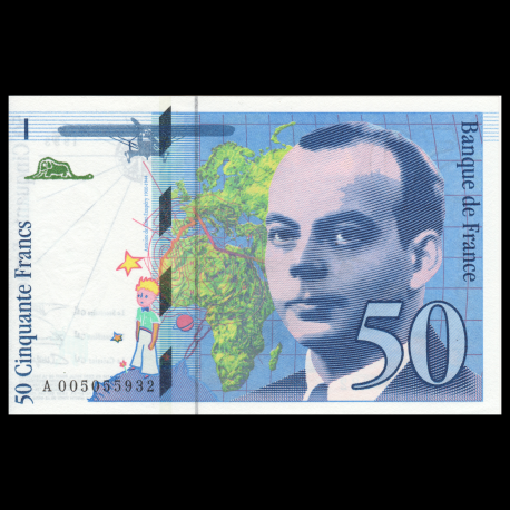France, P-157b, 50 francs, Saint Éxupéry, 1993, Neuf