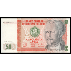 Pérou, P-131b, 50 intis, 1987 - Billet de banque en vente sur Monnaies du Monde SHOP