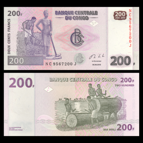 Congo, P-099b, 200 francs, 2013