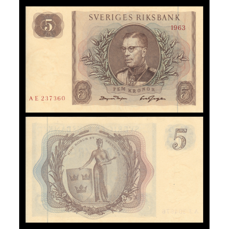 Suède, P-50b, 5 kronor, 1963 - Billet de banque en vente sur Monnaies du Monde SHOP
