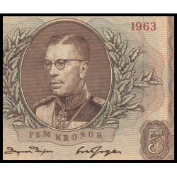 Suède, P-50b, 5 kronor, 1963 - Billet de banque en vente sur Monnaies du Monde SHOP
