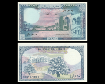 Liban, P-66l, 100 livres, 1988, billet XL