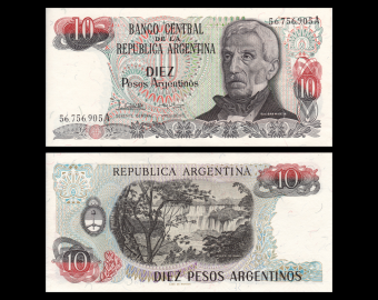 Argentina, P-313a2, 10 pesos argentinos, 1984