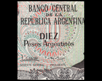 Argentine, P-313a2, 10 pesos argentinos, 1984